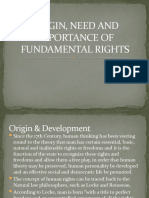 ORIGIN, NEED AND IMPORTANCE OF FUNDAMENTAL RIGHTS