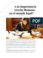 IMPORTANCIA DERECHO ROMANO