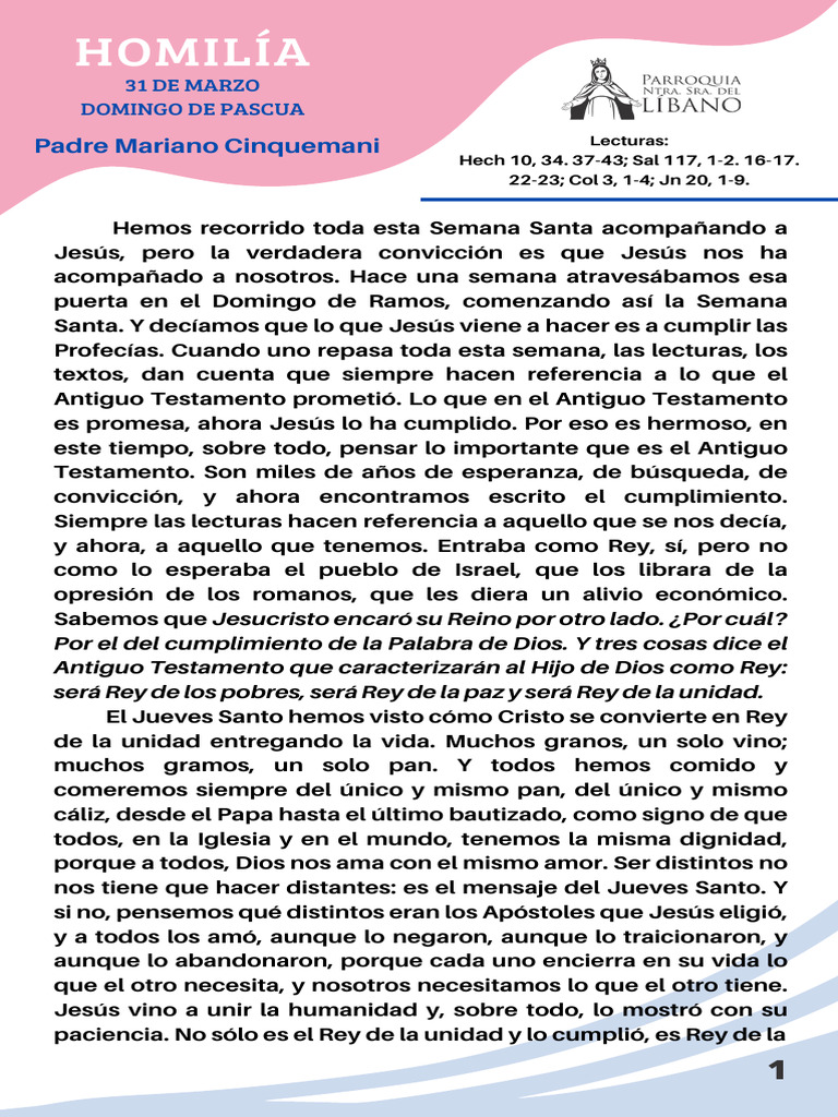 Reflexiones sobre la Resurrección y la Fe | PDF | Jesús | Pascua de ...