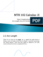 MTH 102 Calculus - II-Topic 5-Applications of Integration-Arc Length-Area of A Surface of Revolution