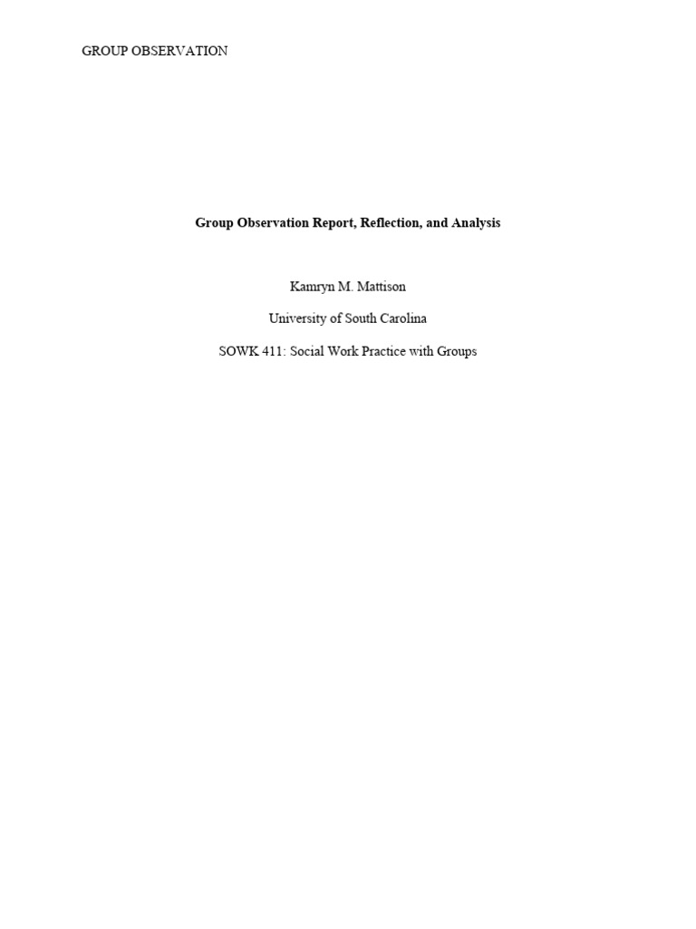 Group Observation Report Analysis | PDF | Psychology | Cognition