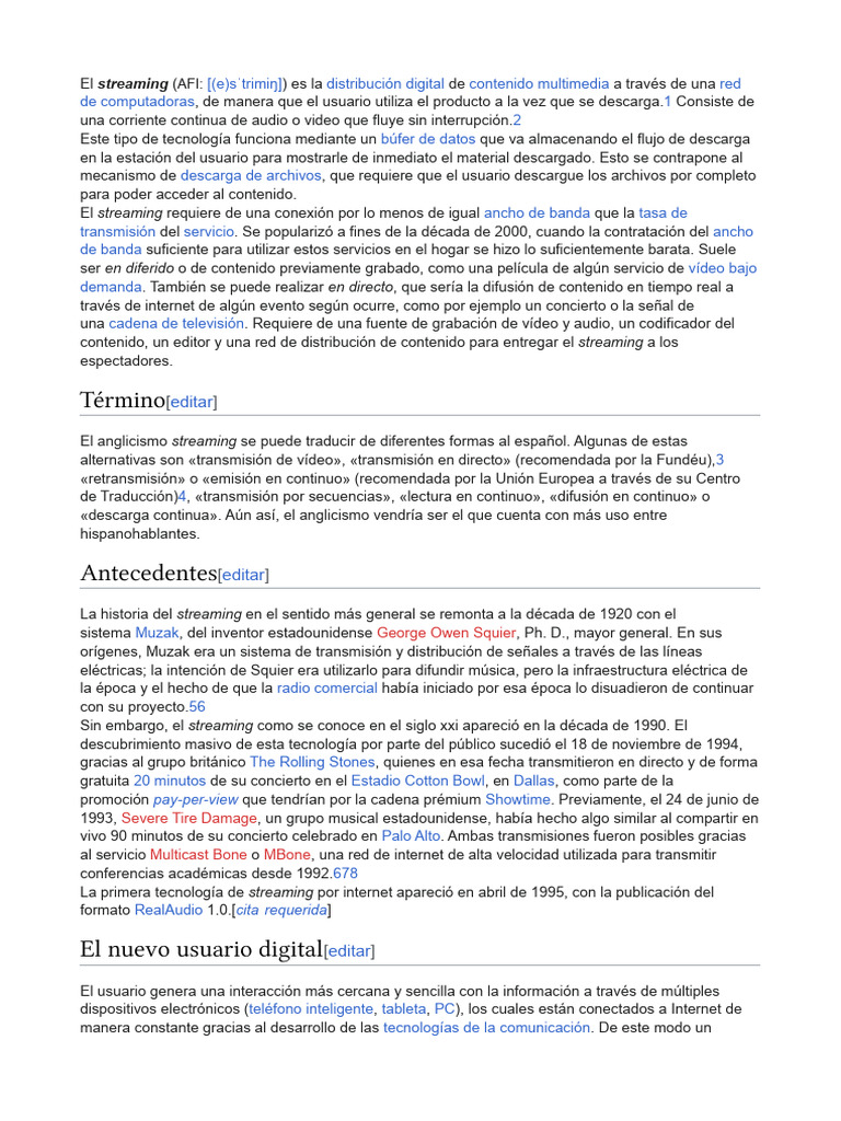 Streaming Wiki | PDF | Streaming Media | Tecnología digital