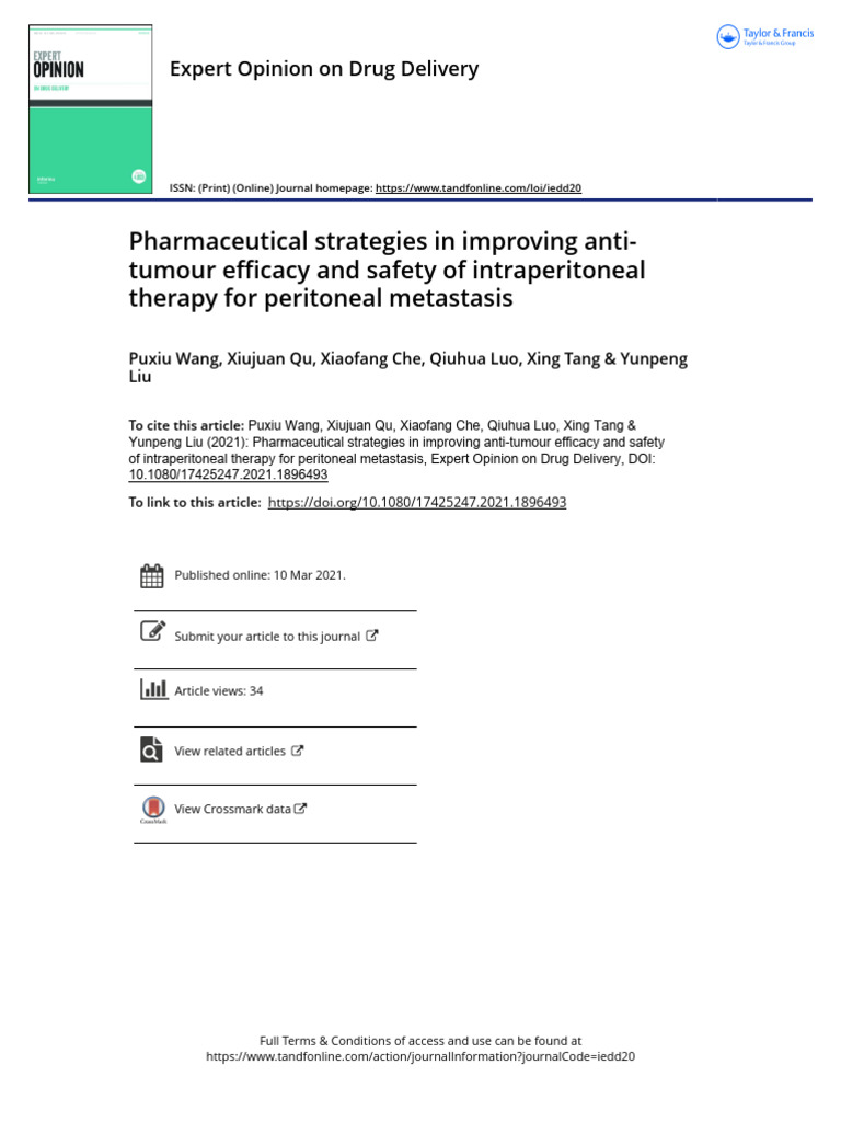 Wang 2021 | PDF | Chemotherapy | Therapy
