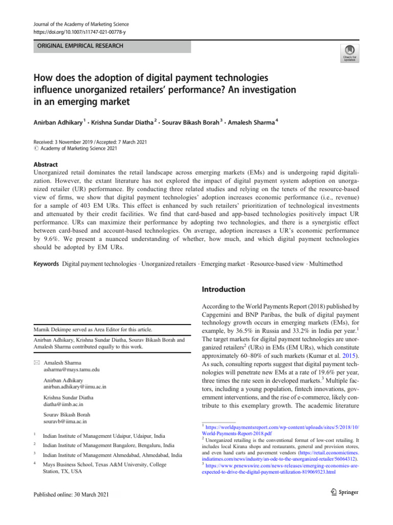 Impact of Digital Payments on Retailers | PDF | Retail | Business