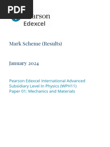 Physics Paper 1 MS 2024 Jan International As Level Edexcel