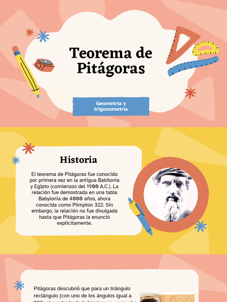 Presentacion Geometria - Pitagoras | PDF | Triángulo | Trigonometría