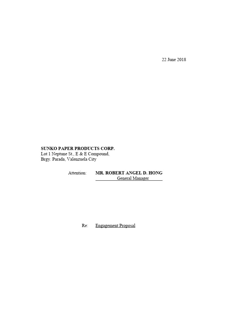Legal Consulting Proposal for Sunko Corp. | PDF | Business | Finance ...