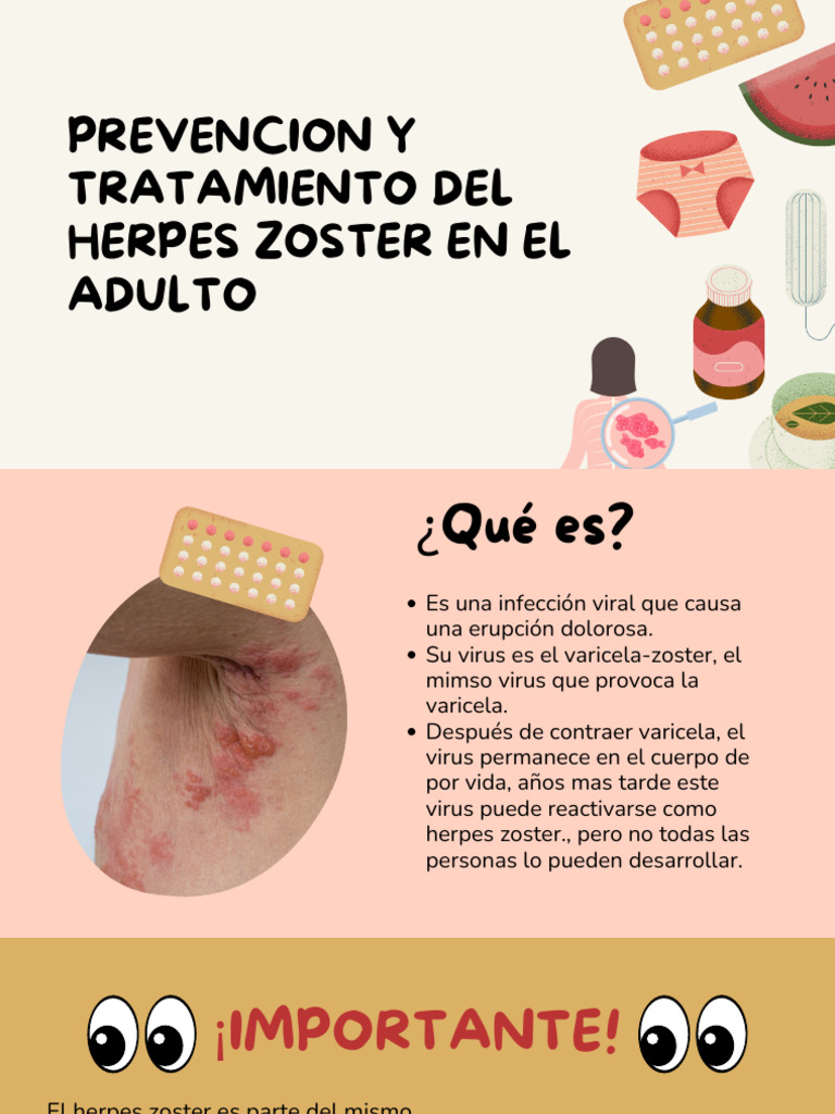 Prevencion y tratamiento del herpes zoster en adultos pdf