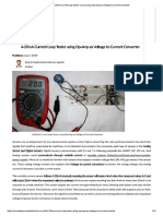 4-20mA Current Loop Tester Circuit using Op-Amp as Voltage to Current Converter
