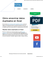 Excel Total encontrar dato duplicados