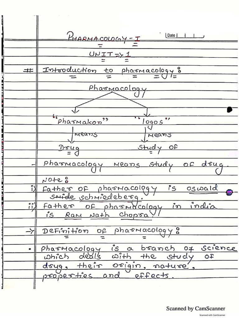 Pharmacology 1 Unit 1 Pdf