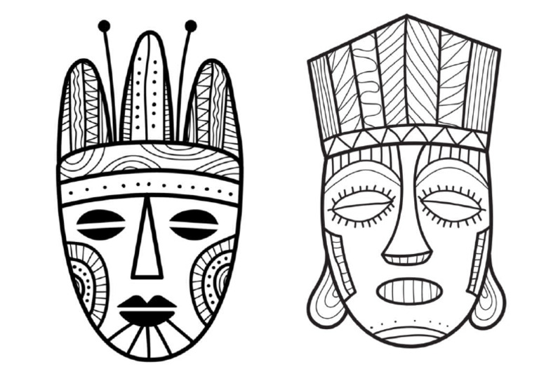 Mascaras Africanas Colorir | PDF