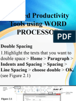 Applied Productivity Tools Using WORD Processor