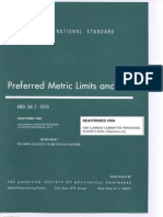 ANSI B4.2 - 1978 Preferred Metric Limits and Fits