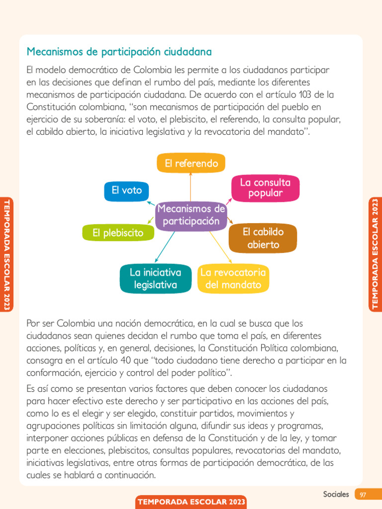 Mecanismos de Participación Ciudadana en Colombia | PDF