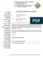Letter of Intent To Certify