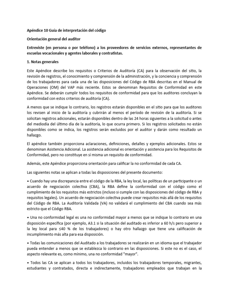 Guía de Auditoría del Código RBA | PDF | Auditoría
