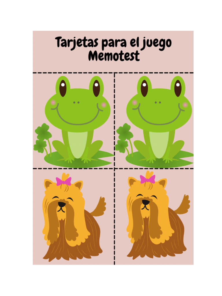 Tarjetas de Memotest | PDF