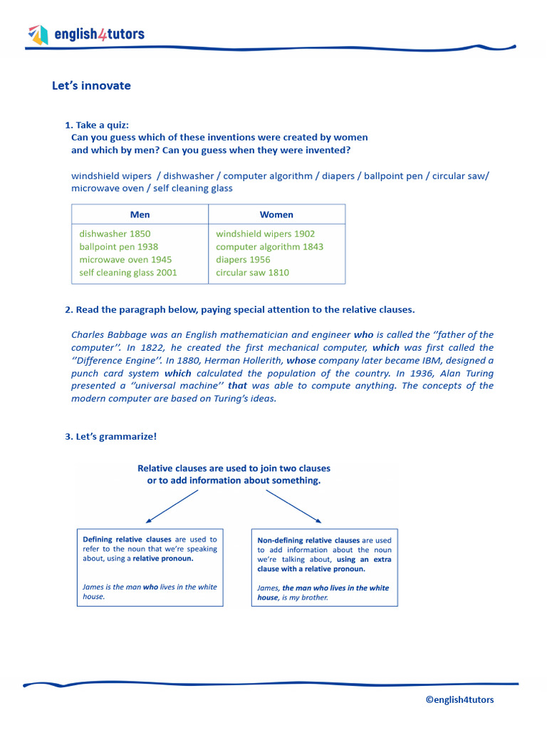 Let's Innovate - Teacher's Version | PDF | Telephone | Aircraft