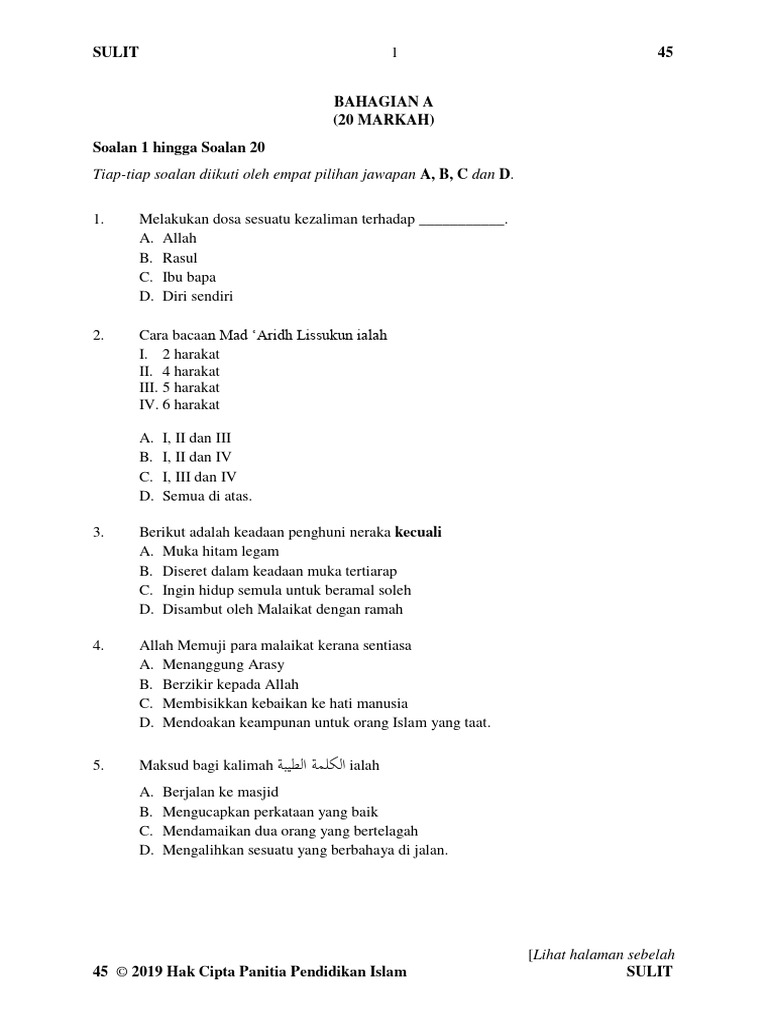 Soalan Tingkatan 3 2019 Pdf