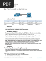 7.2.7 Lab - View Network Device MAC Addresses