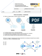 Prova de Química - 9 Ano - 1 Bim