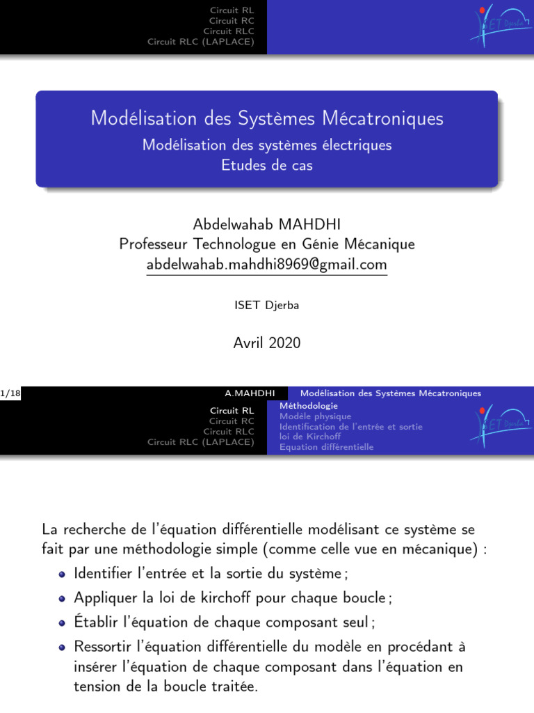 Modélisation des Circuits RL, RC et RLC | PDF | Réseau électrique ...