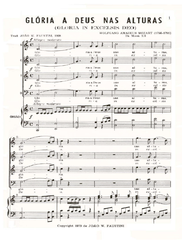 Glória a Deus nas alturas (Mozart) | PDF