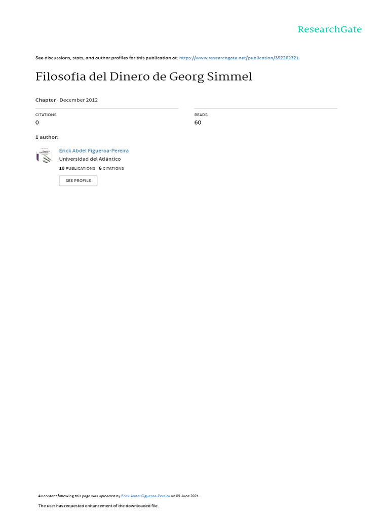 Filosofía del Dinero de Simmel | PDF