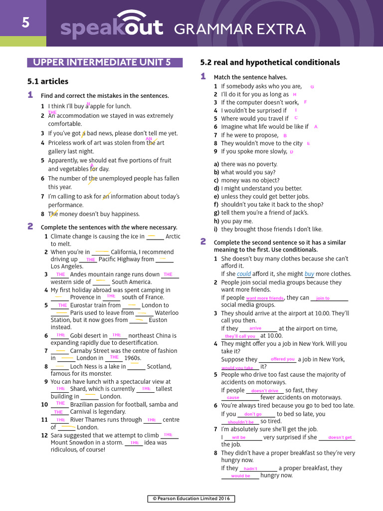 Grammar Exercises for Upper Intermediate | PDF