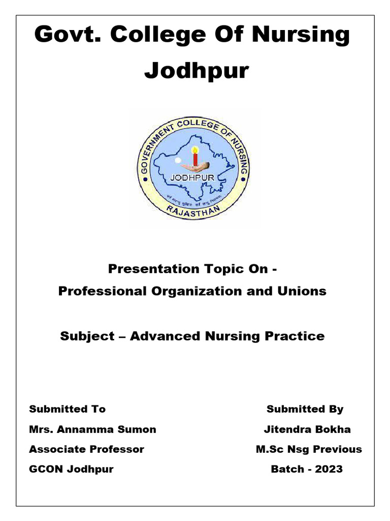 Nursing Professional Organizations Overview | PDF | Nursing | Health Care