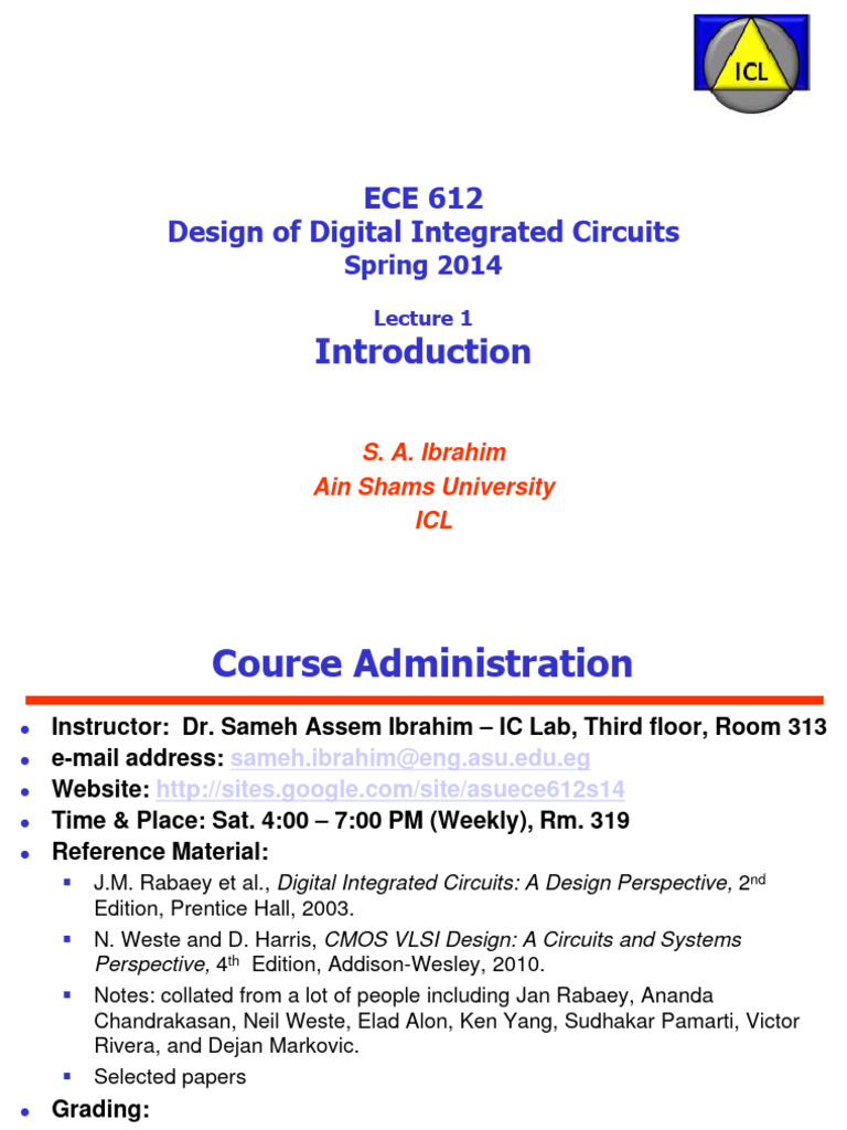 01 Ece612 S14 Introduction Pdf Transistor Integrated Circuit