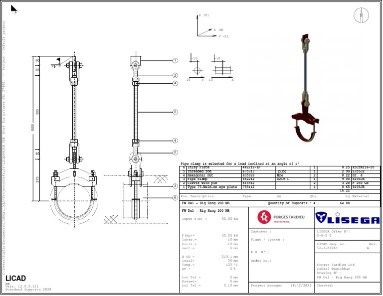 LICAD86061000052 - Rig Hanger 200 NB X 1000 LG | PDF | Mechanical ...