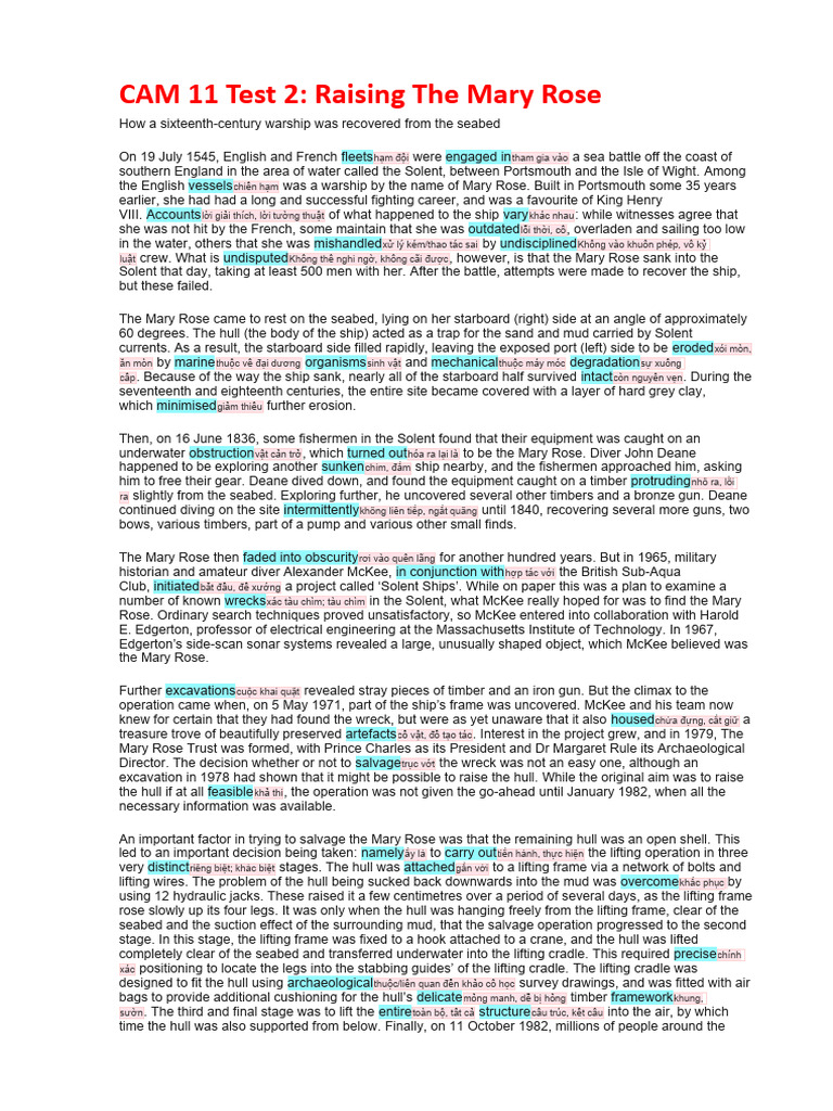 Cam 11 Test 2 Pdf Marine Salvage