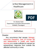 Disaster and Risk Management in Healthcare