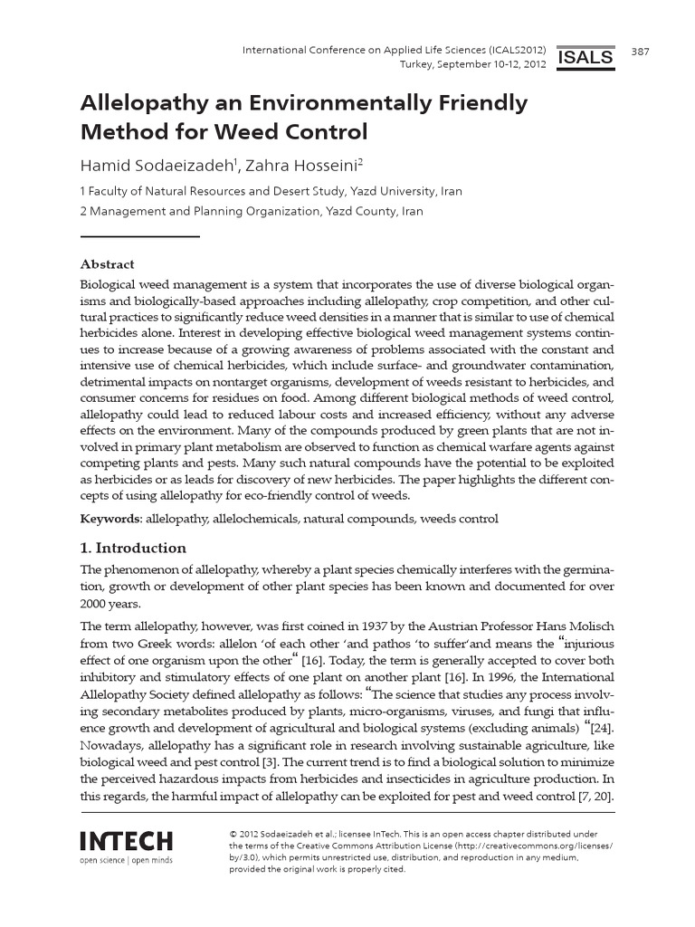 Allelopathy For Weed Management Download Free Pdf Weed Herbicide