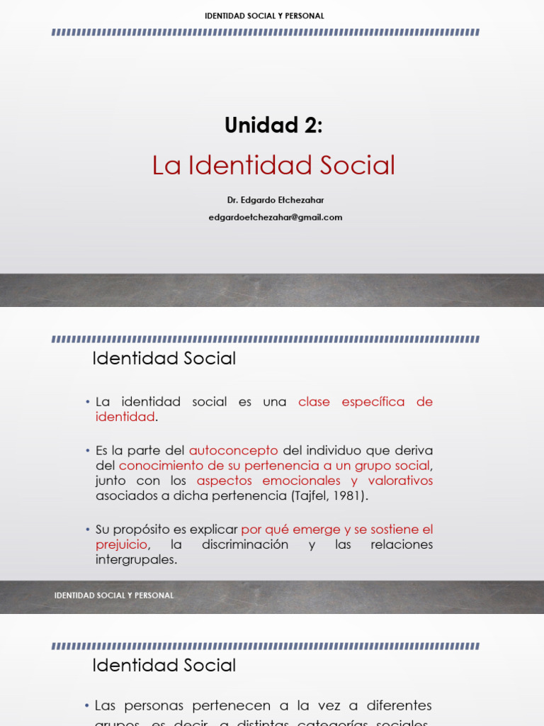 Comprendiendo la Identidad Social | PDF | Prejuicios | Cognición