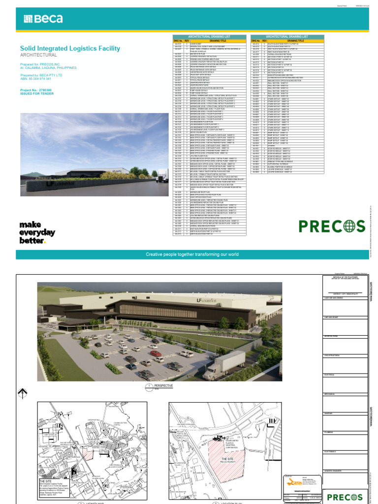 Architectural Drawing List for Calamba | PDF | Building Technology ...