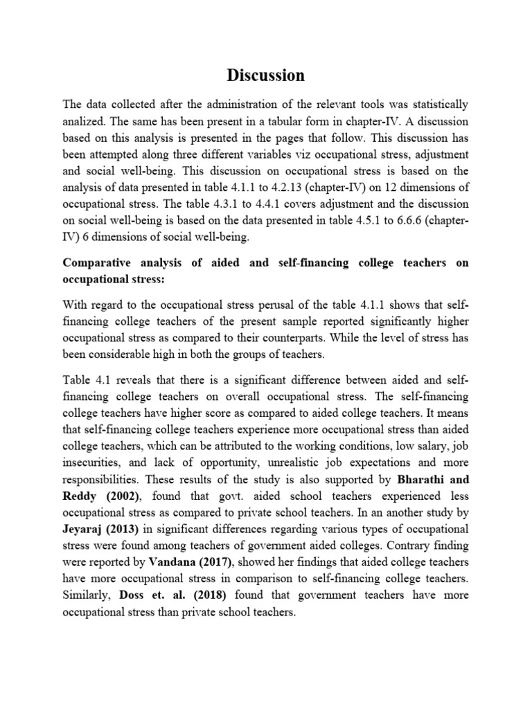 Occupational Stress in College Teachers | PDF | Occupational Stress ...