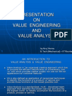 Value Engineering and Value Analysis