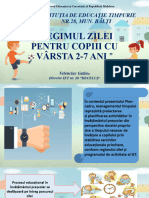 Instituția de Educație Timpurie Nr.28, Mun. Bălți: Regimul Zilei Pentru Copiii Cu Vârsta 2-7 Ani