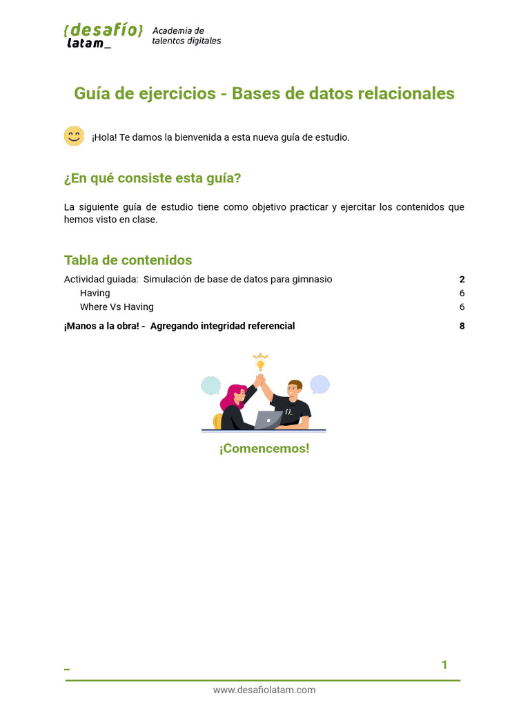 Guía de Ejercicios - Bases de Datos Relacionales | PDF | SQL | Informática