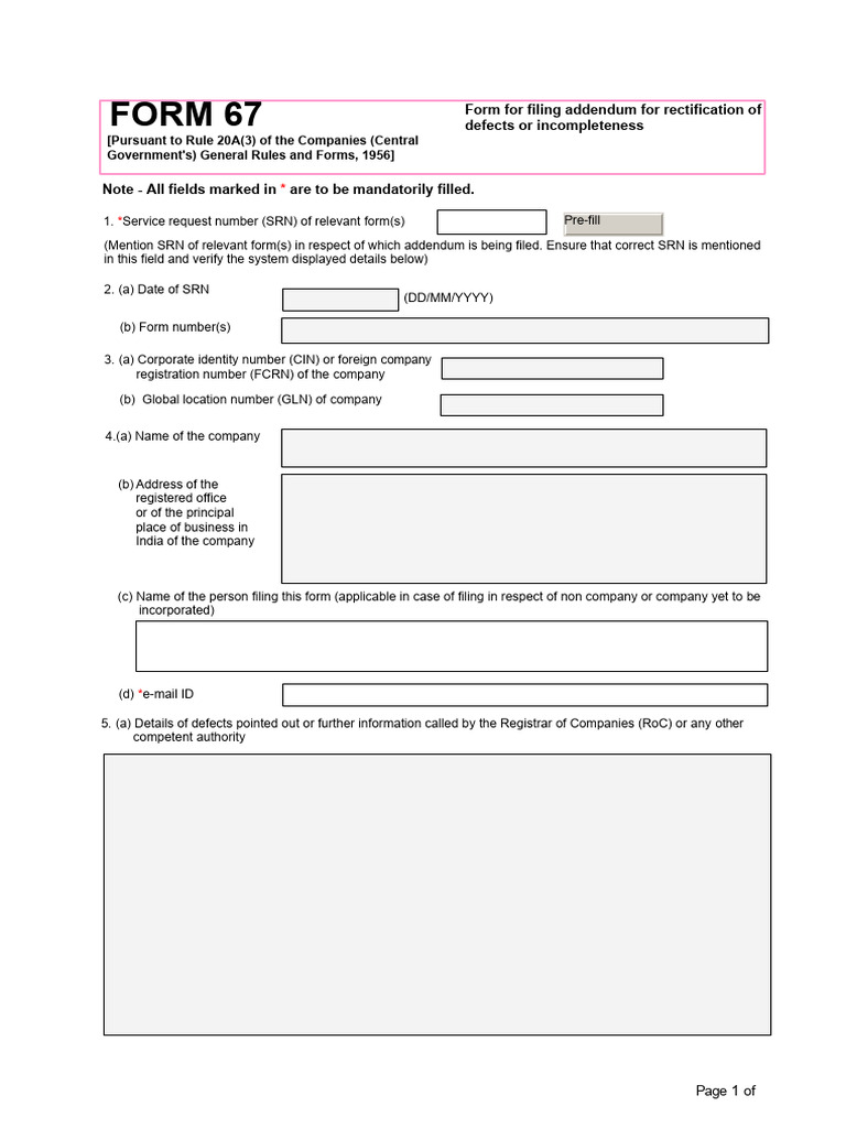 75 - Form For Filing Addendum For Rectification of Defects or ...