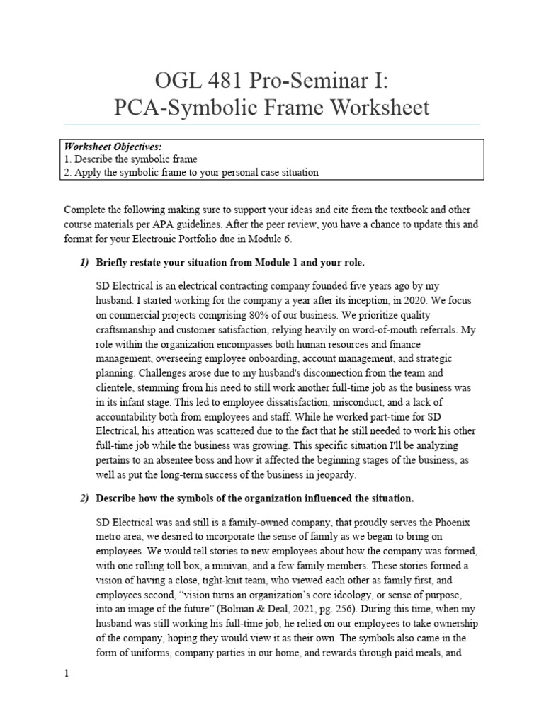 5 Symbolic Frame Worksheet | PDF | Business | Social Psychology
