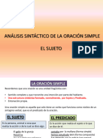 ANÁLISIS ORACIÓN SIMPLE (SUJETO)