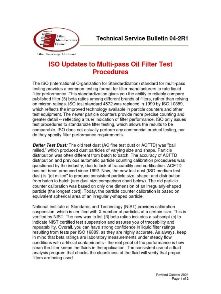 C111 ISO UPDATES TO MULTIPASS OIL FILTER TEST PROCEDURES 042R PDF