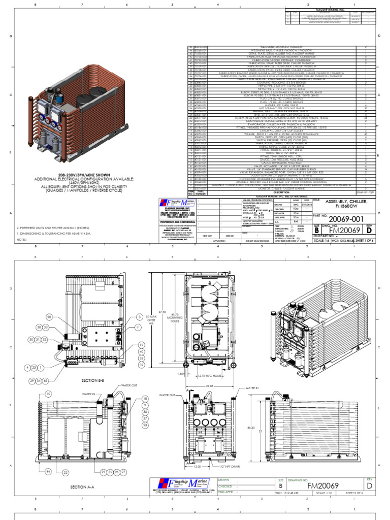 Chiller Assembly Specifications FM360CW | PDF | Pipe (Fluid Conveyance ...