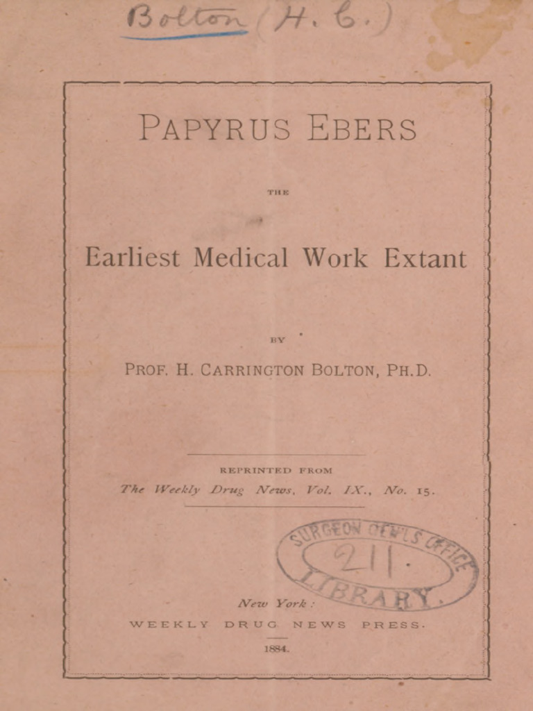 Papyrus ebers PDF Ancient Egypt Hermes Trismegistus