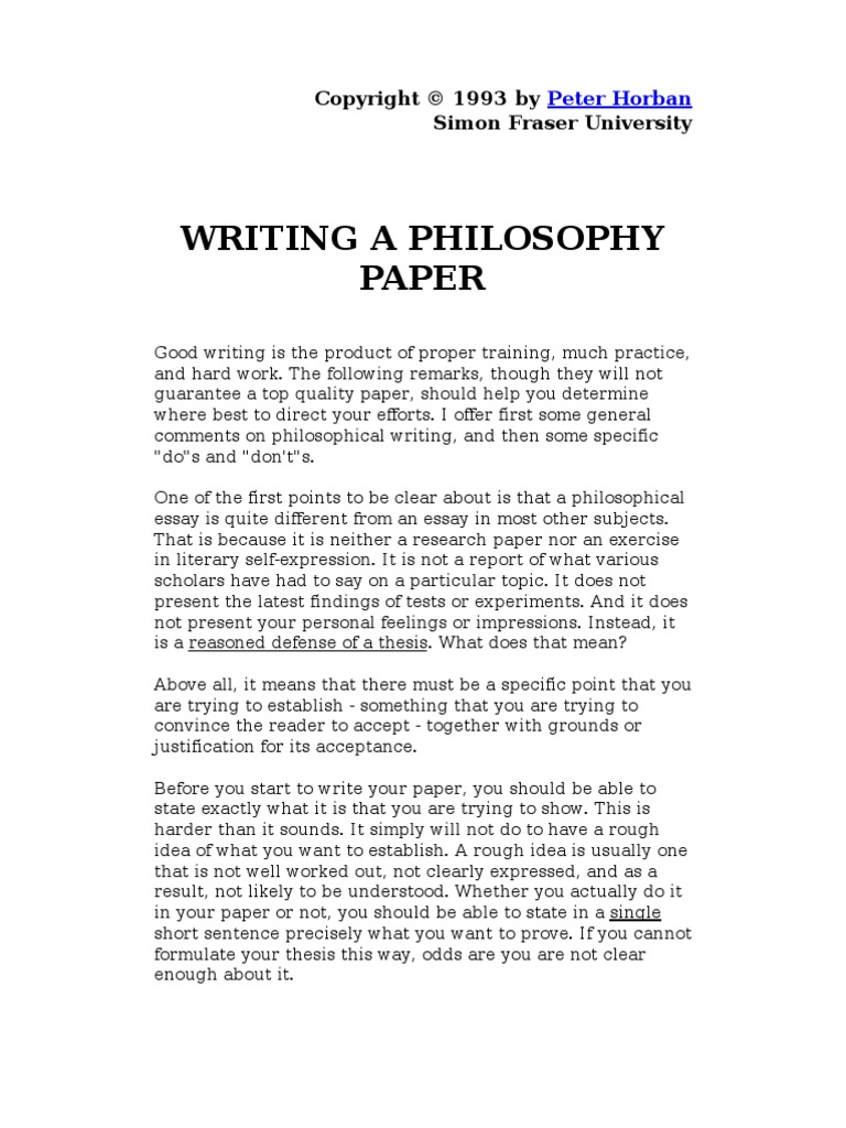 Реферат: Philosophy Essay Research Paper Philosophy Philosophy is