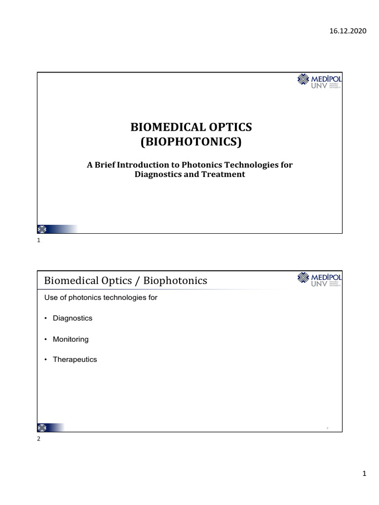 Biomedical Optics LEC9 | PDF | Electromagnetic Radiation ...